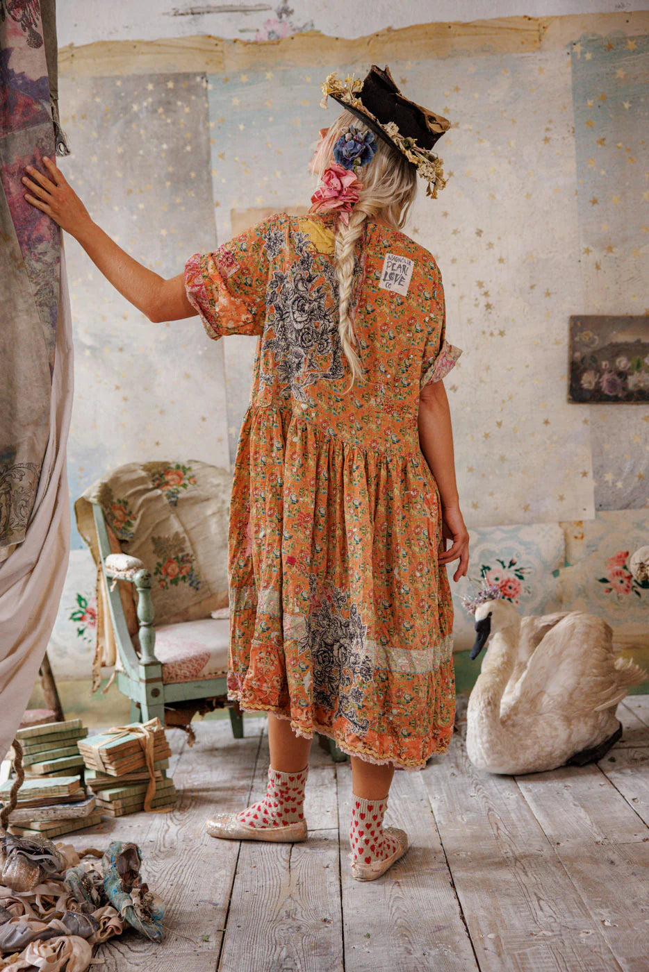 Floral Applique Taigi Dress