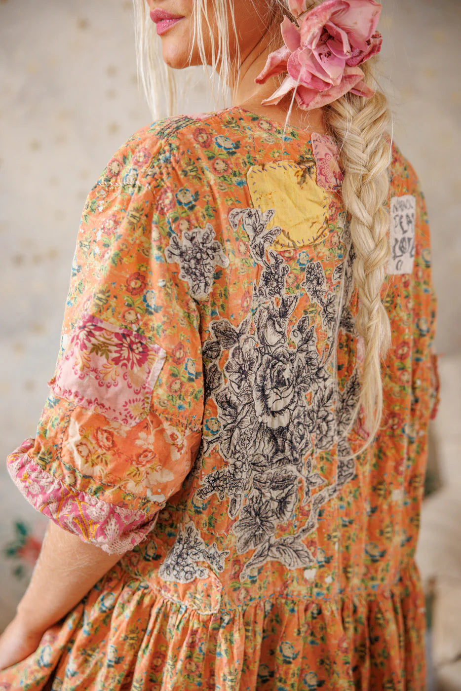 Floral Applique Taigi Dress