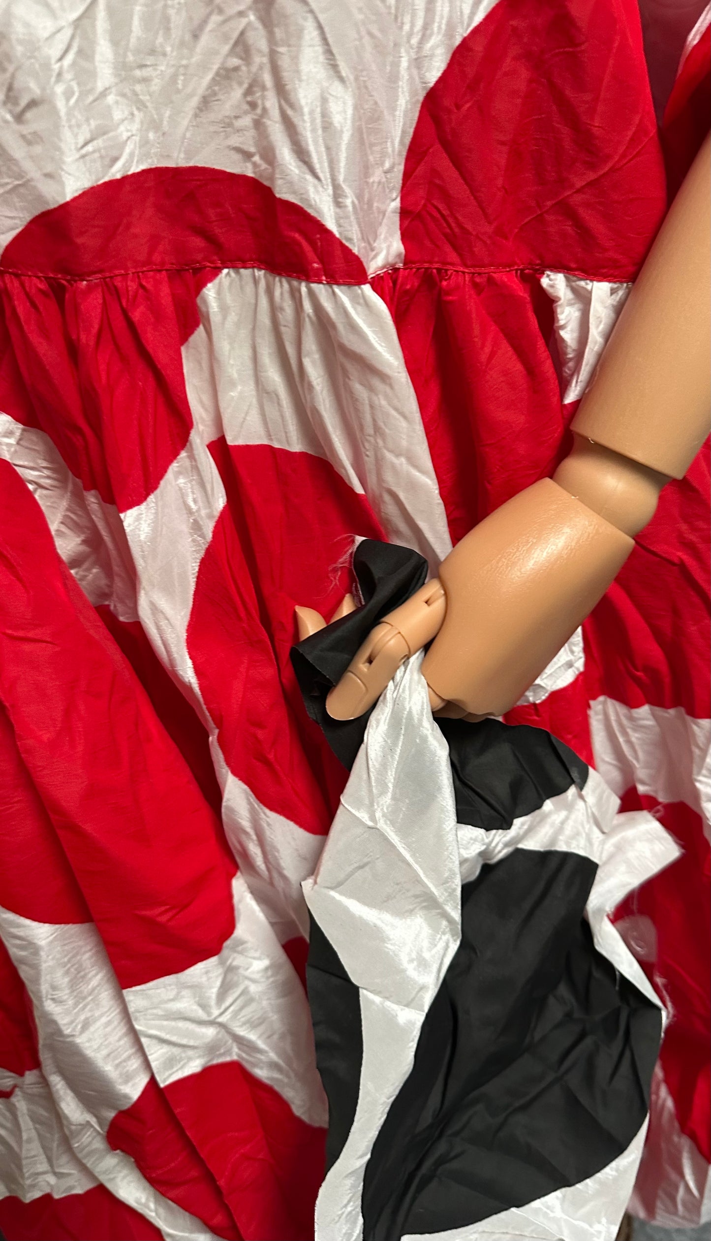 Custom Made To Order Hand Printed Dress Crushed Taffeta