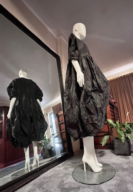 Andrea Nicholson Designs 6 Metre dress. Black on Black Taffeta