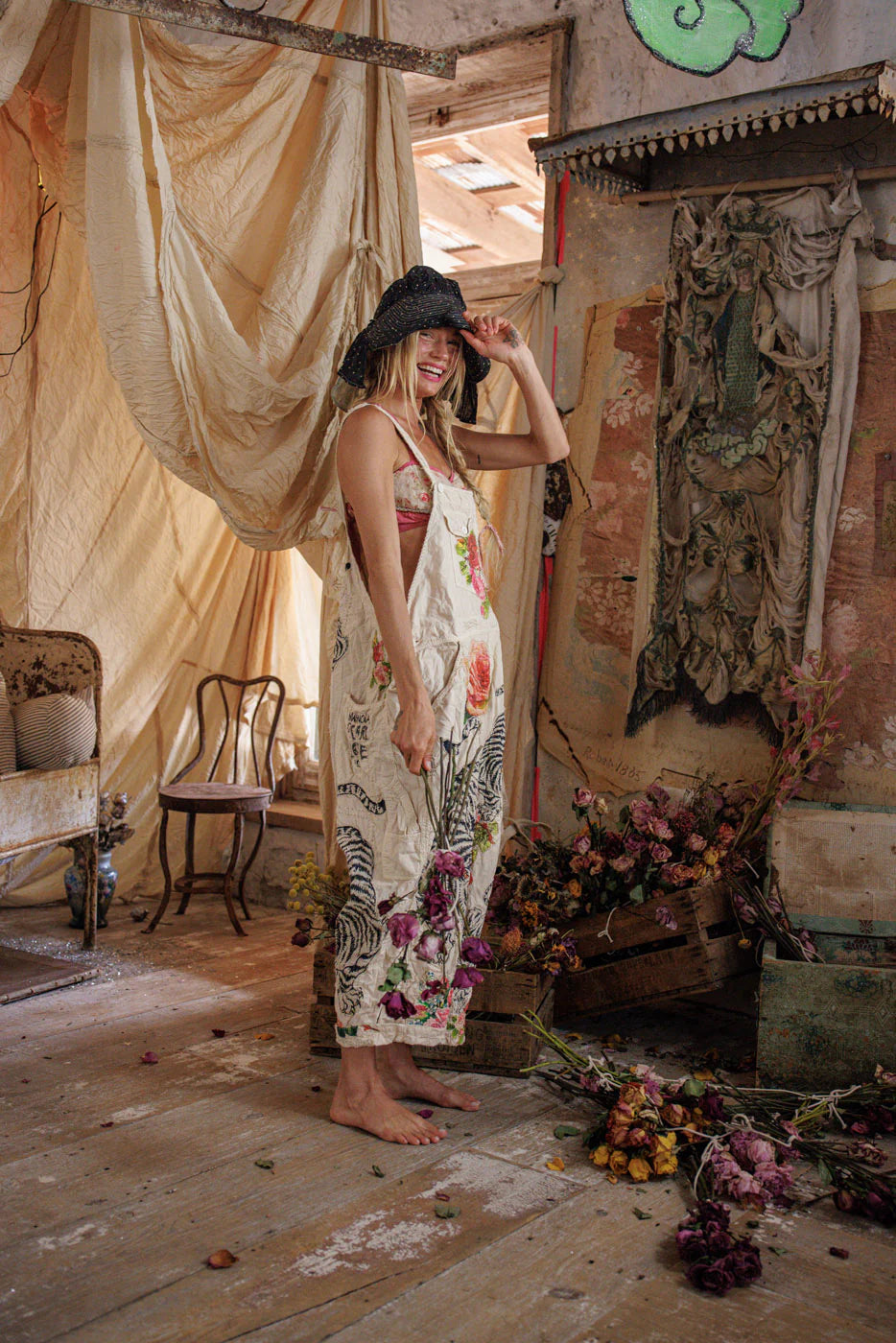 Birch Floral Love Overalls