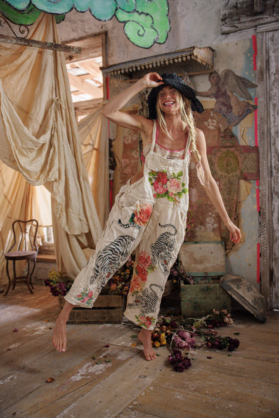 Birch Floral Love Overalls