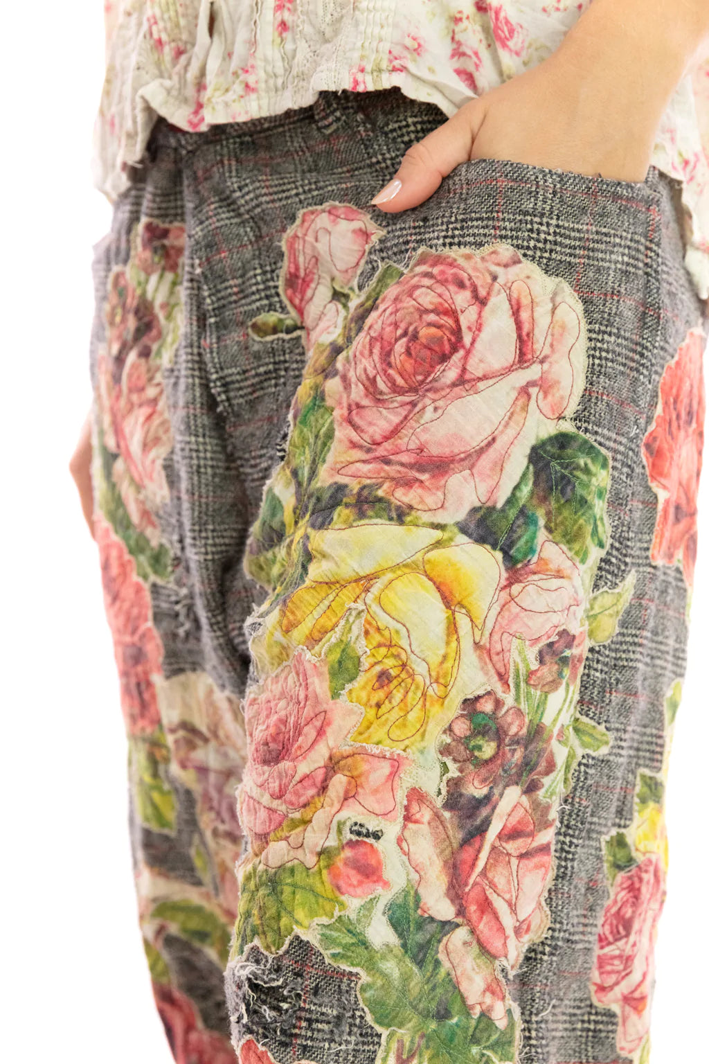 Appliqué Flower Miner Pants