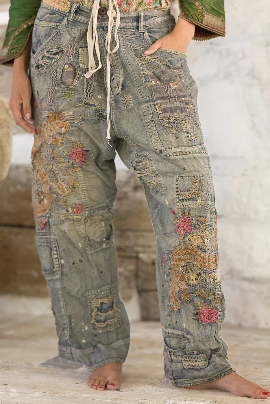 Dragon Embroidered Provision Denims Pant 660