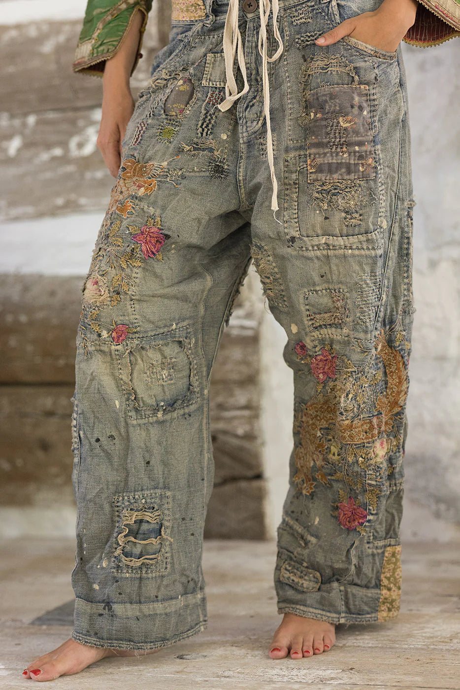 Dragon Embroidered Provision Denims Pant 660