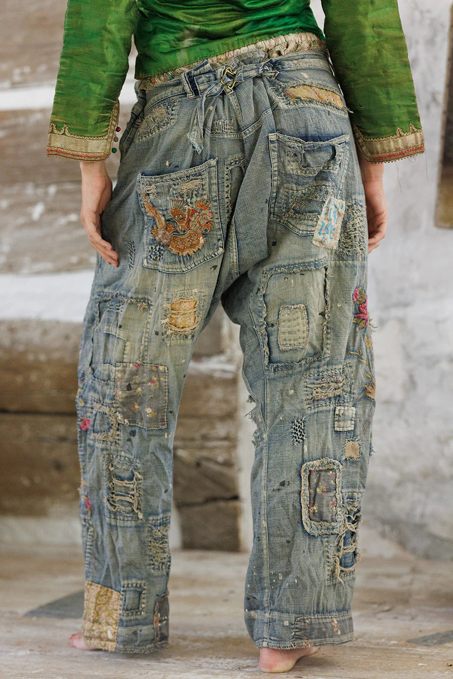 Dragon Embroidered Provision Denims Pant 660