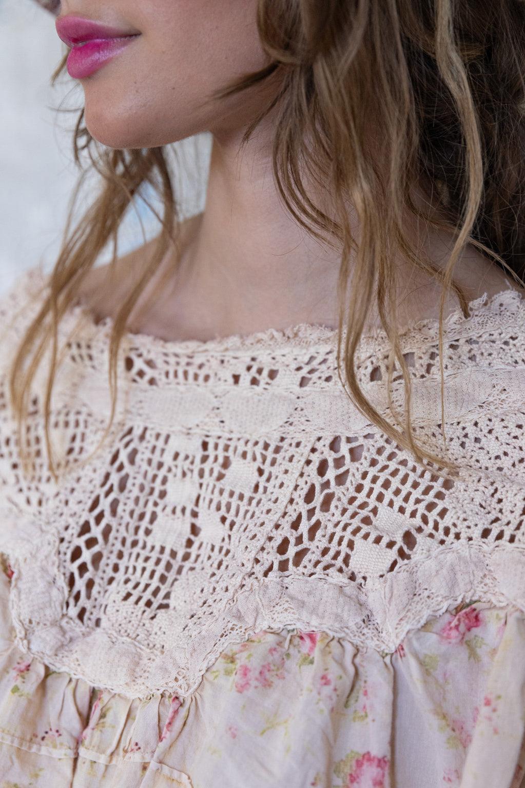 Crochet Yoke Keira Blouse